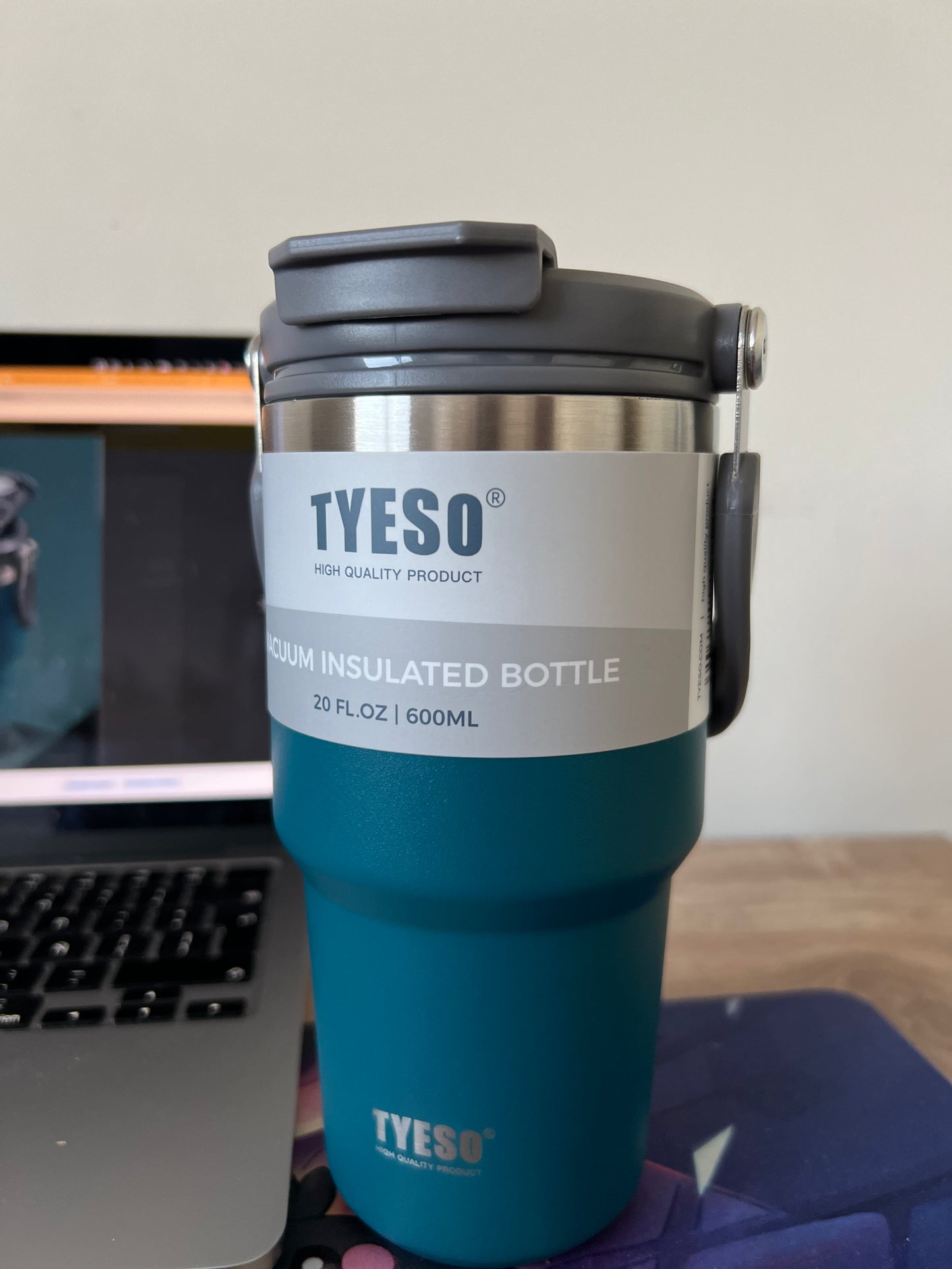 Vaso Térmico Tyeso 600 ML de Acero Inoxidable 2 En 1 - Stainless