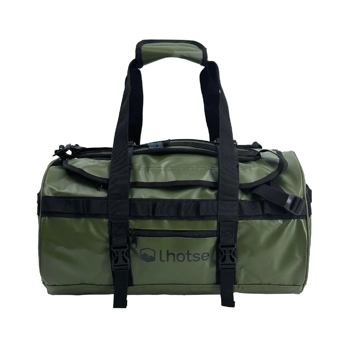 Bolso deportivo Lhotse Duffel verde 30 litros visto desde el frente