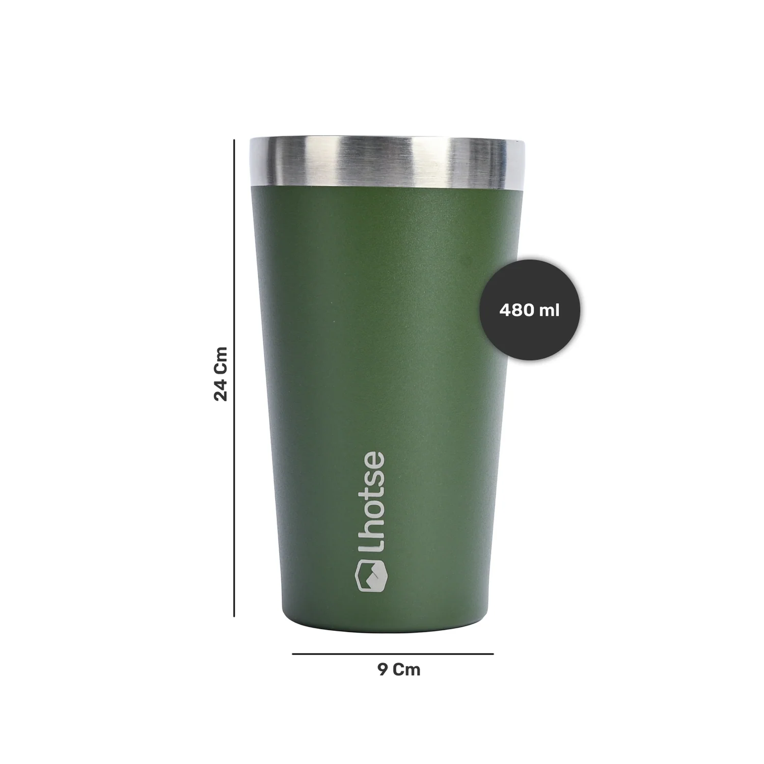 Vaso de acero inoxidable para camping con tapa hermética